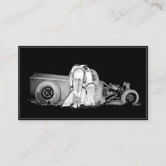 Zeichnend Visitenkarte für alte Paare und Straßen (Vorderseite)