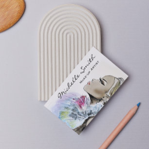 Zeichnend Visitenkartendesign von Make-up-Künstler Visitenkarte