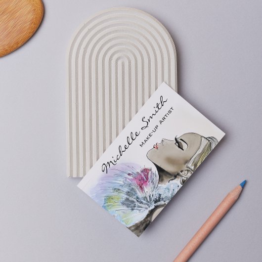 Zeichnend Visitenkartendesign von Make-up-Künstler Visitenkarte