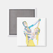 Zeichnend Waltz Ballroom Dancers Magnet (Vorderseite/Rückseite)