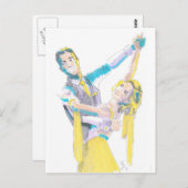 Zeichnend Waltz Ballroom Dancers Postkarte (Vorne/Hinten)