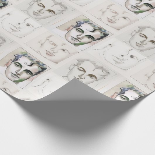 Zeichnend Wasserfarbenlinie für Männer Geschenkpapier (Ecke)