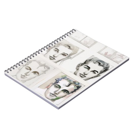 Zeichnend Wasserfarbenlinie für Männer Notizblock (Linke Seite)