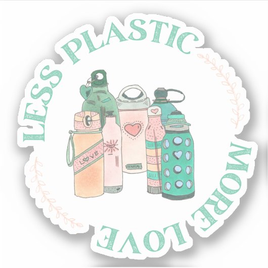 Zeichnend Wasserflaschen Aufkleber (Vorderseite)