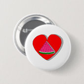 Zeichnend Wassermelone und Rotes Herz Button (Vorne & Hinten)