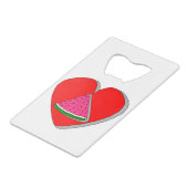 Zeichnend Wassermelone und Rotes Herz Geldbeutel Flaschenöffner (Vorderseite Schrägansicht)