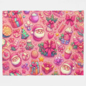 Zeichnend Weihnachtsmotive Rosa Fleecedecke (Vorderseite (Horizontal))
