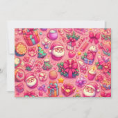 Zeichnend Weihnachtsmotive Rosa Karte (Vorderseite)