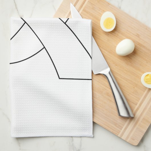 Zeichnend Weißband Geschirrtuch (Viertel Falte)