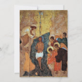 Zeichnend weiße Blume Orthodoxe Taufe Einladung (Rückseite)