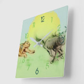 Zeichnend wilde Tiere, Uhr am Platz (Winkel)