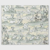 Zeichnend Wildtiergrenze Geschenkpapier (Flach)