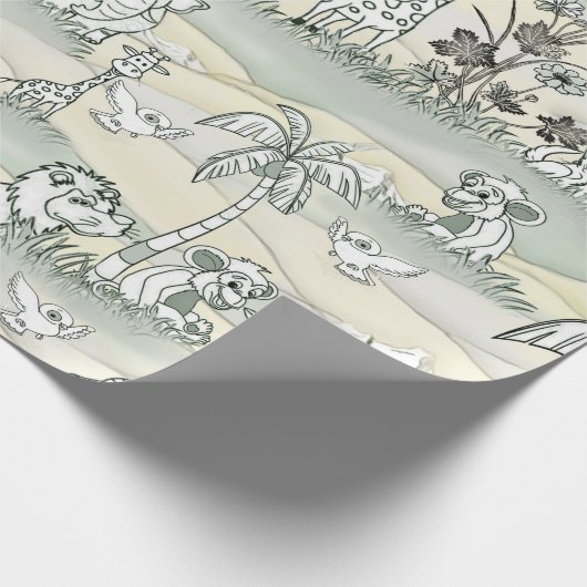 Zeichnend Wildtiergrenze Geschenkpapier (Ecke)