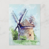 Zeichnend Windmühle Postkarte (Vorderseite)