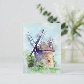 Zeichnend Windmühle Postkarte (Stehend Vorderseite)