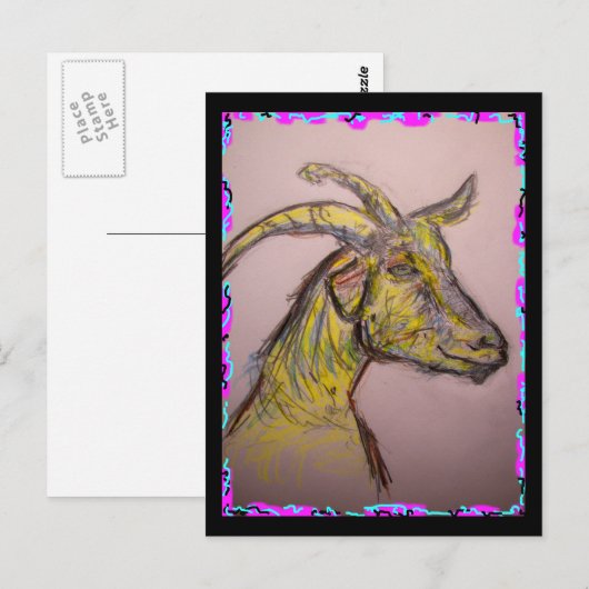 zeichnend Ziege Postkarte (Vorne/Hinten)