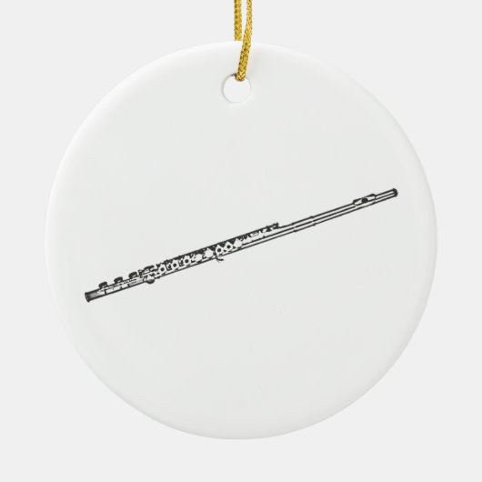 "Zeichnende " Flöte Keramikornament (Vorne)