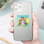 zeichnende Katze Aufkleber (Telefon)