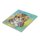 Zeichnende Katze Fliese (Seite)