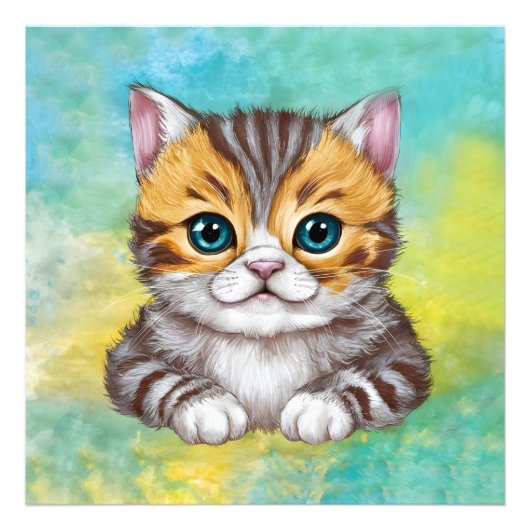 zeichnende Katze Fotodruck (Vorne)