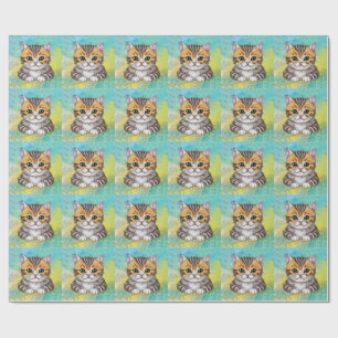zeichnende Katze Geschenkpapier