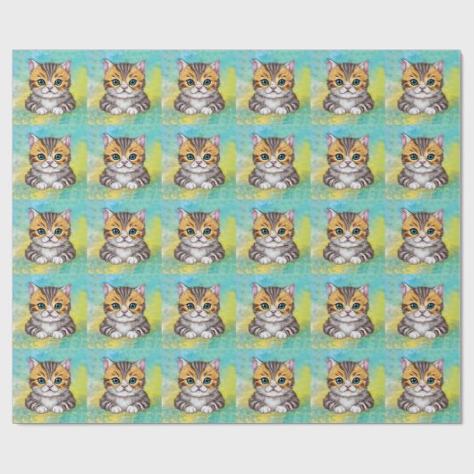 zeichnende Katze Geschenkpapier (Flach)