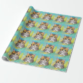 zeichnende Katze Geschenkpapier (Ungerollt)