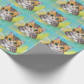 zeichnende Katze Geschenkpapier (Ecke)