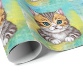 zeichnende Katze Geschenkpapier (Rolleneckpunkt)