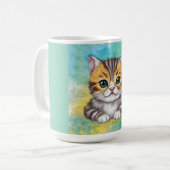 Zeichnende Katze Kaffeetasse (Vorderseite Links)