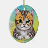 zeichnende Katze Keramik Ornament (Rechts)