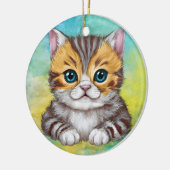 zeichnende Katze Keramik Ornament (Links)