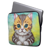 zeichnende Katze Laptopschutzhülle (Vorderseite Links)