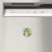 Zeichnende Katze Magnet (In Situ (Geschirrspüler))