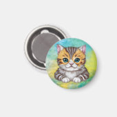 Zeichnende Katze Magnet (Vorderseite/Rückseite)