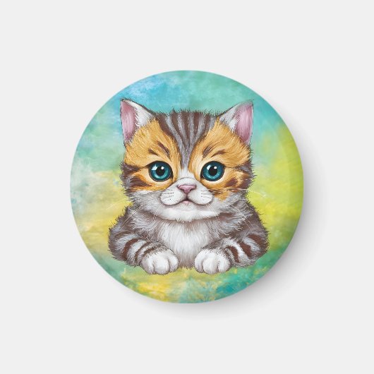 Zeichnende Katze Magnet (Vorne)