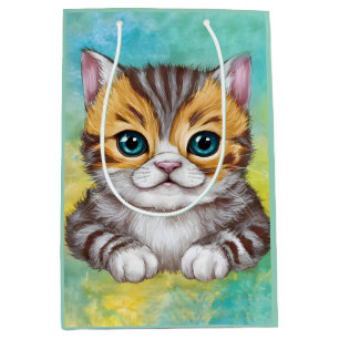 Zeichnende Katze Mittlere Geschenktüte