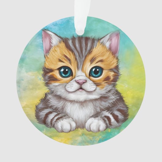 zeichnende Katze Ornament (Vorderseite)