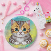 Zeichnende Katze Pappteller (Party)