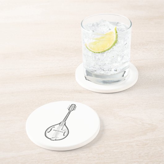 "Zeichnende " Mandoline Getränkeuntersetzer (Seite)