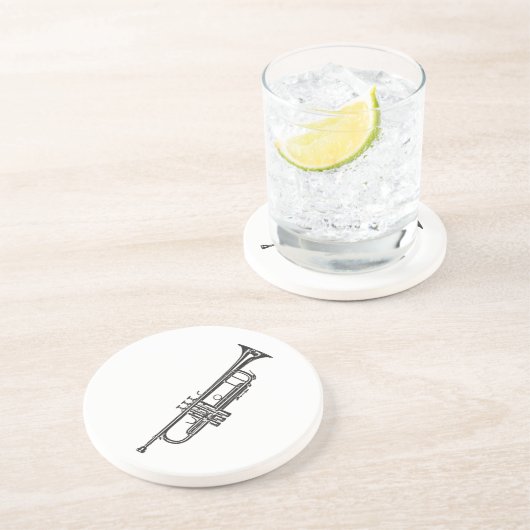 "Zeichnende " Trompete Getränkeuntersetzer (Seite)