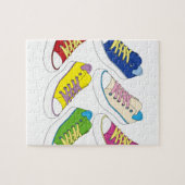 Zeichnende Turnschuhe, bunte laufende Schuhe Puzzle (Horizontal)