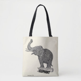 Zeichnender Schwarzweiss-Elefant, 1935 Tasche