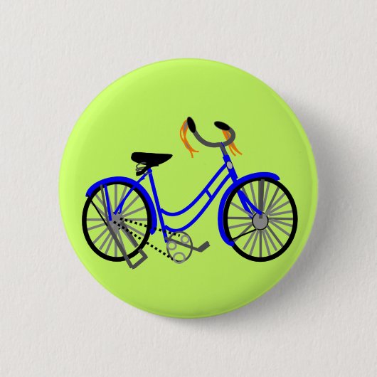 Zeichnendes Fahrrad, Fünfzigerjahre Art Button (Vorderseite)