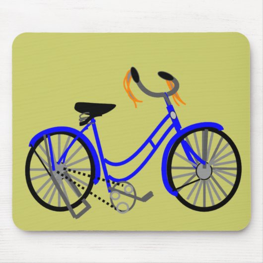 Zeichnendes Fahrrad, Fünfzigerjahre Art Mousepad (Vorne)