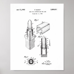 Zeichnendes Lippenstift-Patent, das Poster