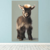 Zeichnendes Portrait einer Babyziege Leinwanddruck (Insitu (Holzboden))