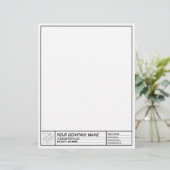 Zeichnenrahmen-Schablone Briefbogen (Stehend Vorderseite)