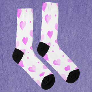 Zeichnet die Wasserfarbpunkte rosa Muster Socken