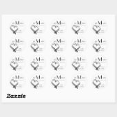 Zeichnet Monogrammnamen Save the Date Sticker (Blatt)